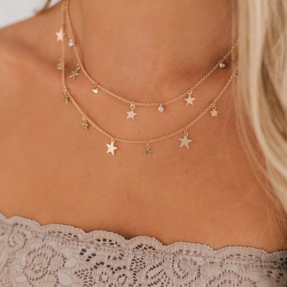 BOHO Love Jewelry - Star Gold Layered Necklace